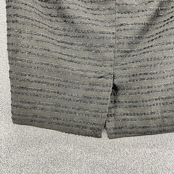 Forever 21 Tweed Mini Skirt womens Size 10 Black Pencil Stripe lined open back - Picture 5 of 12